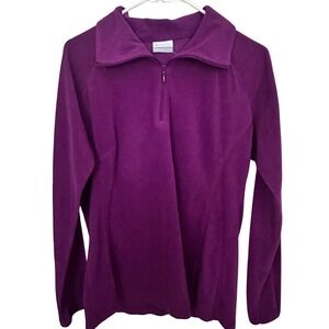 Columbia Purple Fleece Half Zip Pullover Long Sleeve Top Women Size Large